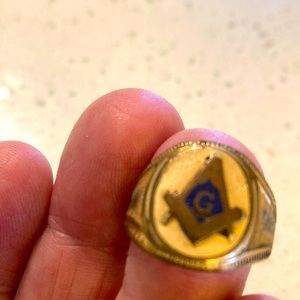 Freemason 14K Ring with Symbol G